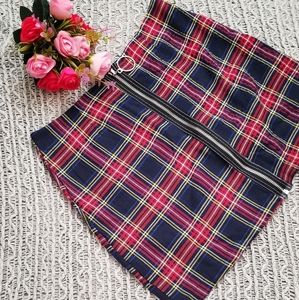 M-slit tartan print Skirt